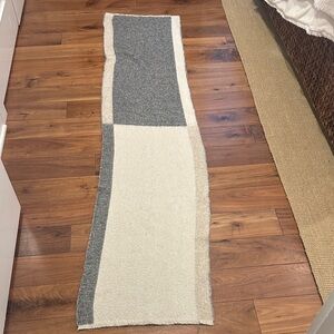 Zara Europe Cozy Gray and Cream Striped giant Scarf